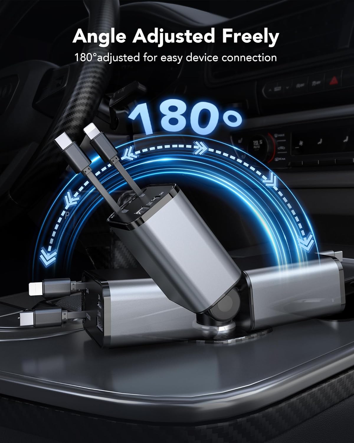 2026 Updated 78W Retractable Car Charger