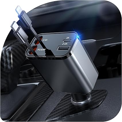 2026 Updated 78W Retractable Car Charger